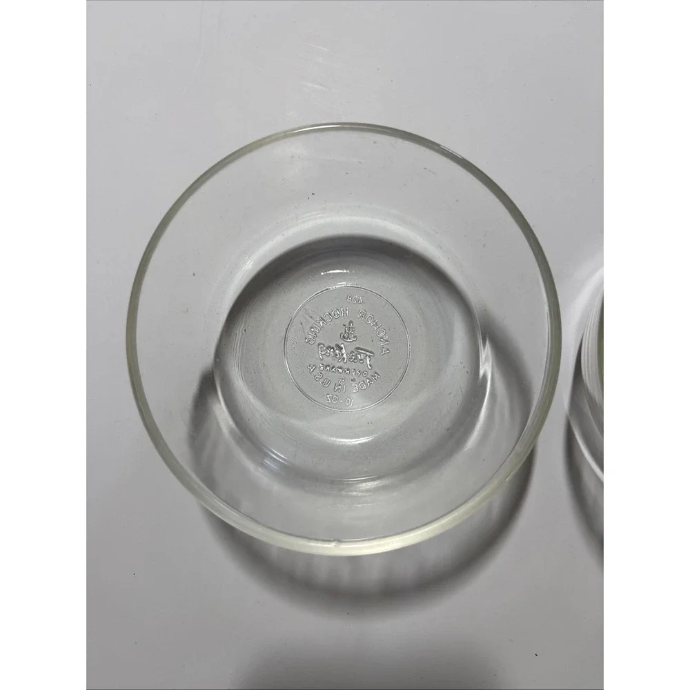 Vintage Anchor Hocking 10 Oz. Fire King Ovenware Glass Bowls Set Of 2 #428 EUC